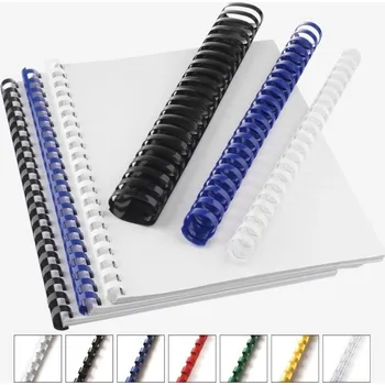 Plastový hřbet kulatý 19 mm (do 160l), 100 ks, bílá