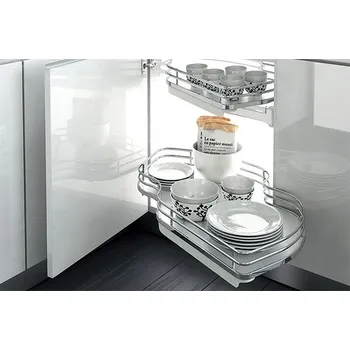 Karusel vysuvny levý, Bílý/chrom COMBIS pro dvířka 450mm