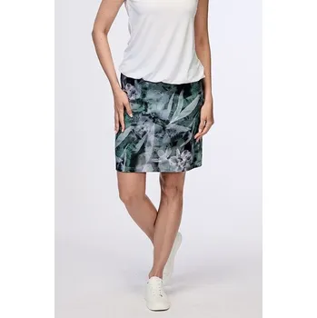 Dámská sukně Kratší zeleno šedá dámská sukně s rozparkem 812 velikost S