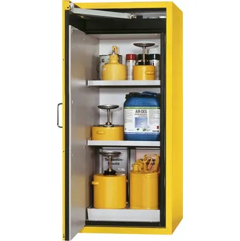 Protipožární skříň na nebezpečné látky asecos G-600-FP, 1 police, pravé dveře, žlutá, One-Touch