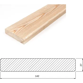 Terasové prkno Terasa Sibiřský modřín 27*142*4000 (4m) Hladké A/B