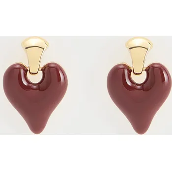 Náušnice Reserved - Náušnice srdce - hnědá - 960CO-83X - 960CO-83X-ONE