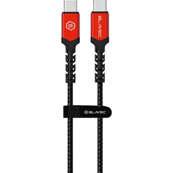 Datový kabel Blavec pletený datový kabel Raptor TYP C -Typ C-5A, PD 100W, 1m CRA- CC5BR10 Černo-červené