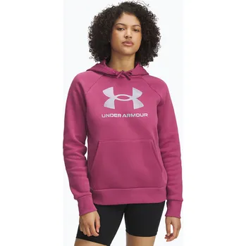 Dámská mikina Dámská mikina Under Armour Rival Feelce Shimmer Hoody fuchsie dusk/irisdescent