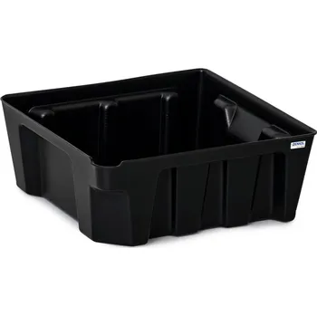 Úložný box Vana na malé nádoby base-line, z polyethylenu (PE), s odtokem, bez roštu, objem 14 litrů