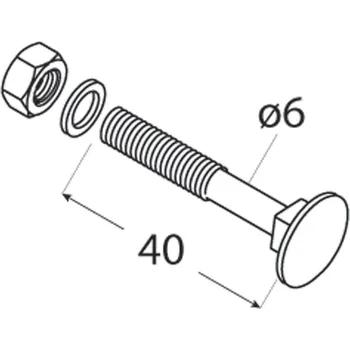 Šroub ZACB 06040 Šroub vratový černý C 6x40 4ks/balení