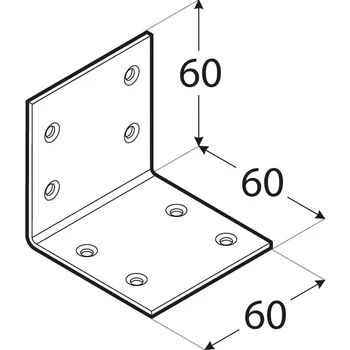 Tesařské kování KSO 3 - úhelník široký (zinc coated) 60x60x60x2,0 mm