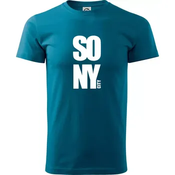 SO NY city - Klasické pánské triko vyšší gramáže - M ( Petrolejová )