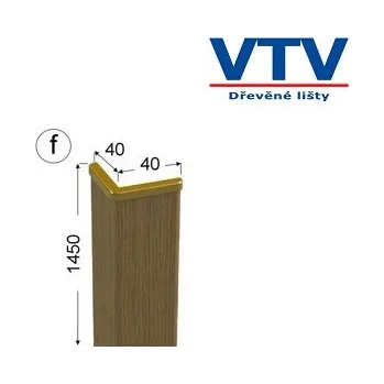 Podlahová lišta Lišta dřevěná rohová 4040 folie Dub 145cm