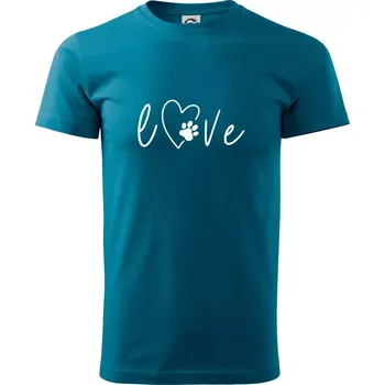 Pánské oblečení Love nápis zvíře - Klasické pánské triko vyšší gramáže - XS ( Petrolejová )