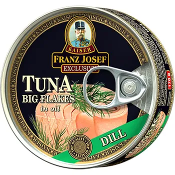 konzervovaná ryba Franz Josef Kaiser - Tuňák kousky ve slunečnicovém oleji s koprem 170g 170g