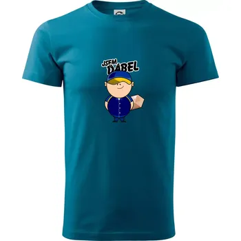 Jsem ďábel doručovatel modro žlutý - Klasické pánské triko vyšší gramáže - S ( Petrolejová )