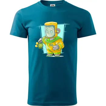 Vesmírný voják tyrkysový - Klasické pánské triko vyšší gramáže - XS ( Petrolejová )