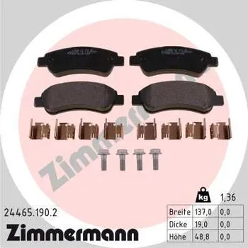 Brzdová destička Sada brzdových destiček, kotoučová brzda ZIMMERMANN ZIM24465.190.2