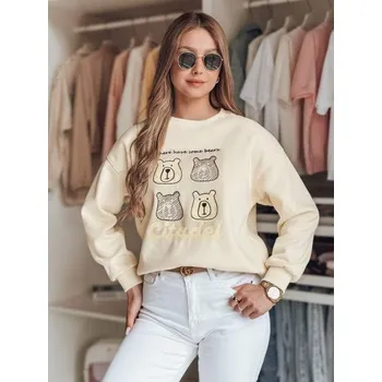 Dámská mikina Dámská oversize mikina s medvídky MISOBEARS ecru