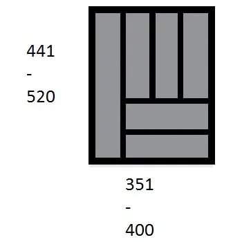 Příborník do zásuvky Pribornik 441-520/351-400 stříbrná 44951/9194934