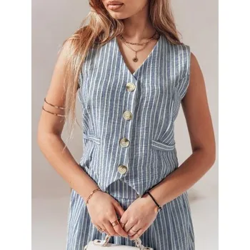 Dámské sako Dámská sako bez rukávů LINELIA, modré