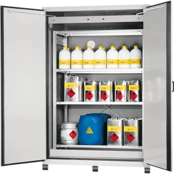 Dílenský regál Protipožární skříň na nebezpečné látky Asecos, s regálem, š 1555 mm, hloubka regálu 800 mm