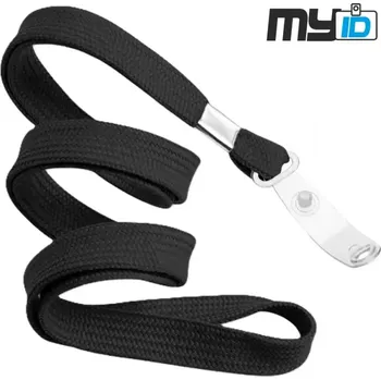 Šňůrka na krk s gumovou šlí, 1ks, černá