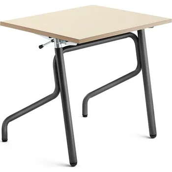 Školní lavice ADJUST, výškově nastavitelná, 700x600 mm, HPL deska, bříza, antracitově šedá