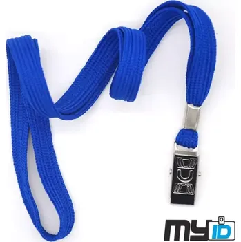 Šňůrka na krk s kovovým klipem ECO, 1ks, tmavě modrá