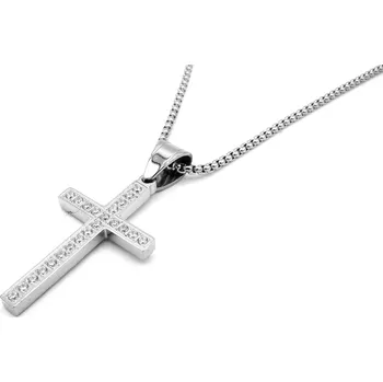 Náhrdelník Steel Jewelry Náhrdelník Řetízek a Přívěsek KŘÍŽ Chirurgická ocel NH231261 dárkové balení zdarma