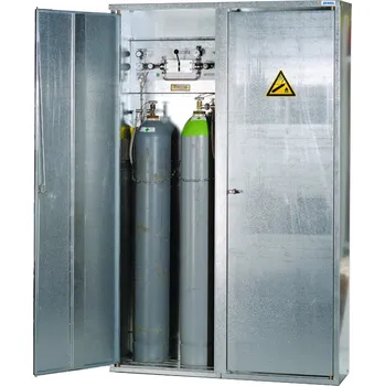 Skříň na plynové lahve, pro 1 x 50 l lahev, 1křídlé dveře vpravo, zinkovaná