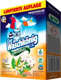 Waschkönig Universal prášek na praní Orange & Baumwolle XXL 6 kg - LIMITOVANÁ EDICE