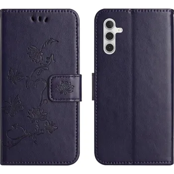 Pouzdro na mobilní telefon Flower knížkové pouzdro na Samsung Galaxy S25 FE - tmavěfialové