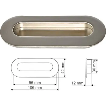 Nábytkové kování Uch. Nelina satina 292 matný nikl