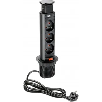 Elektrická zásuvka Zásuvková el. věž 3x zasuvka černá AE-BPW3U60-20