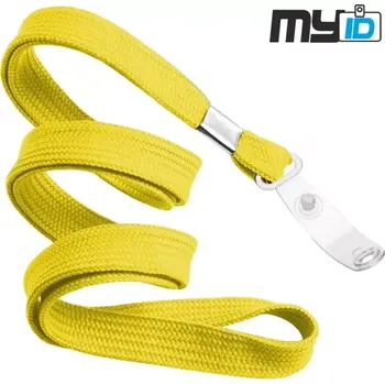 Šňůrka na krk s gumovou šlí, 1ks, žlutá