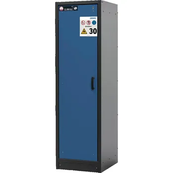 Protipožární skříň na nebezpečné látky asecos Basis-Line typ 30-63L, antracit-modrá, 3 ks police