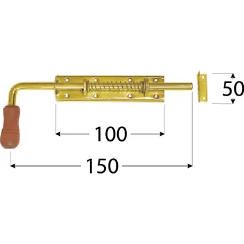 Tesařské kování WSP 150 Zástrč pružinová s dřev. koncovkou 150x50 mm
