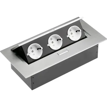 Elektrická zásuvka Zásuvkový el. box vyklopný 3x zasuvka AL hliník AE-PB03GU-53