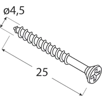 Vrut ZAS 45025 Vrut do dřeva černý C 4,5x25 12szt/balení