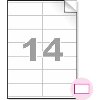 Samolepící etiketa Samolepící etikety, A4, 100ks, (105x40mm), 14ks/A4 - hranaté