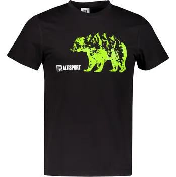 Pánské oblečení Pánské triko s krátkým rukávem ALTISPORT ALM193129 ČERNOZELENÁ L
