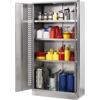 Ekologická skříň Inox W-103.6, korpus a dveře z nerezu, 3 vložné police, 1 podlahová vana