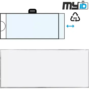 Jmenovka na stůl Jmenovka 70x30 na šířku, s klipem, ČIRÝ PLAST - 1ks