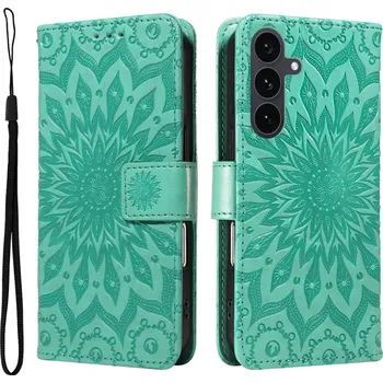 Pouzdro na mobilní telefon Sunflower knížkové pouzdro pro Samsung Galaxy S25 FE modrozelené