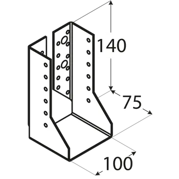 Tesařské kování WBZ 30 100*140 trámová botka uzavřená