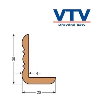 Stavební profil Lišta dřevěná LO 3020 2m c.19