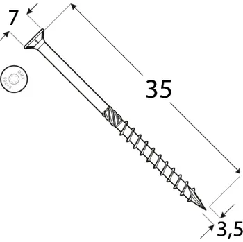 Vrut CS 35035 tesařský vrut se zapuštěnou hlavou 3,5x35 200kus/bal