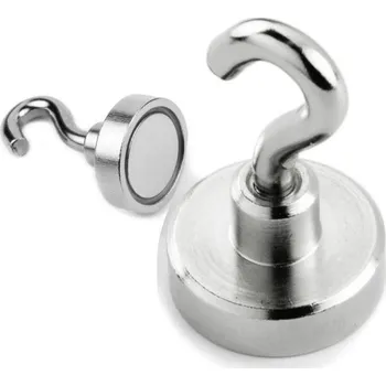 Dekorativní magnet Magnetický hák super silný, stříbrný 20x20x44 mm - 1ks