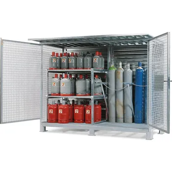 Skladový kontejner Sklad na plynové láhve typ GS 305, s podlahou, pro až 48 lahví à 50 l