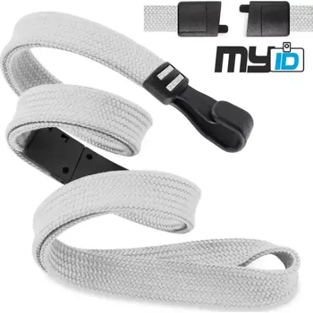 Šňůrka na krk rozpojovací s plastovou karabinou, 1ks, bílá