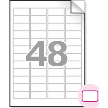 Samolepící etiketa Samolepící etikety, A4, 100ks, (45,7x21,2mm), 48ks/A4 - zaoblené