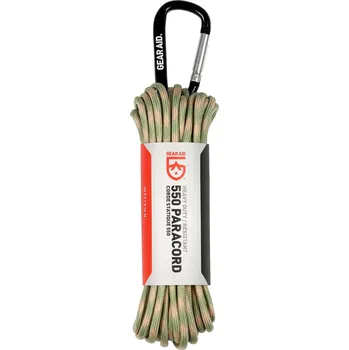 Horolezectví Lanko Gear Aid Heavy-Duty 550 Paracord 9 m - sage/tan