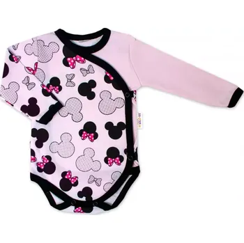 Kojenecký body Baby Nellys Kojenecké body Dl. rukáv Zap. bokem Minnie Sv. růžové, vel. 56